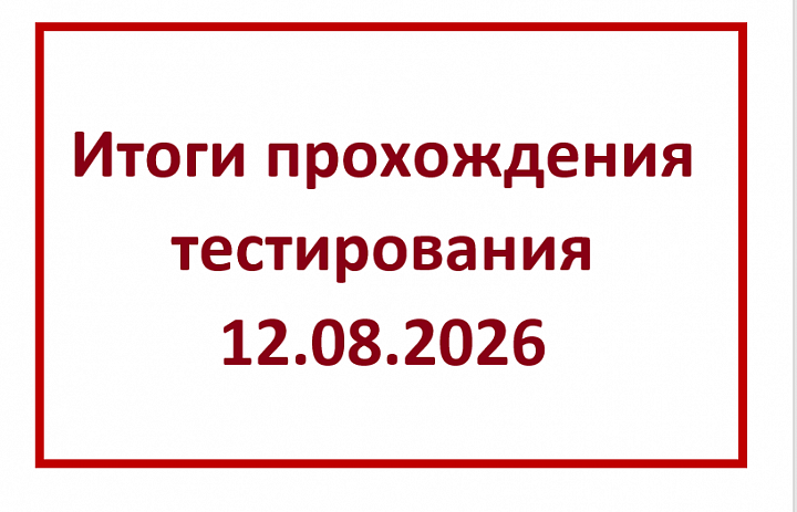 Итоги прохождения тестирования 12.08.2026